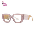 Colorful Square Polygon Frame Glasses