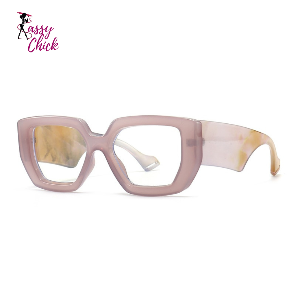 Colorful Square Polygon Frame Glasses