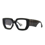 Black Colorful Square Polygon Frame Glasses