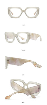 Colorful Square Polygon Frame Glasses