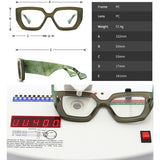 Size of Colorful Square Polygon Frame Glasses
