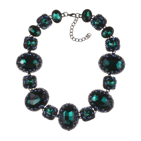 Emerald Crystal Glass Necklace Set