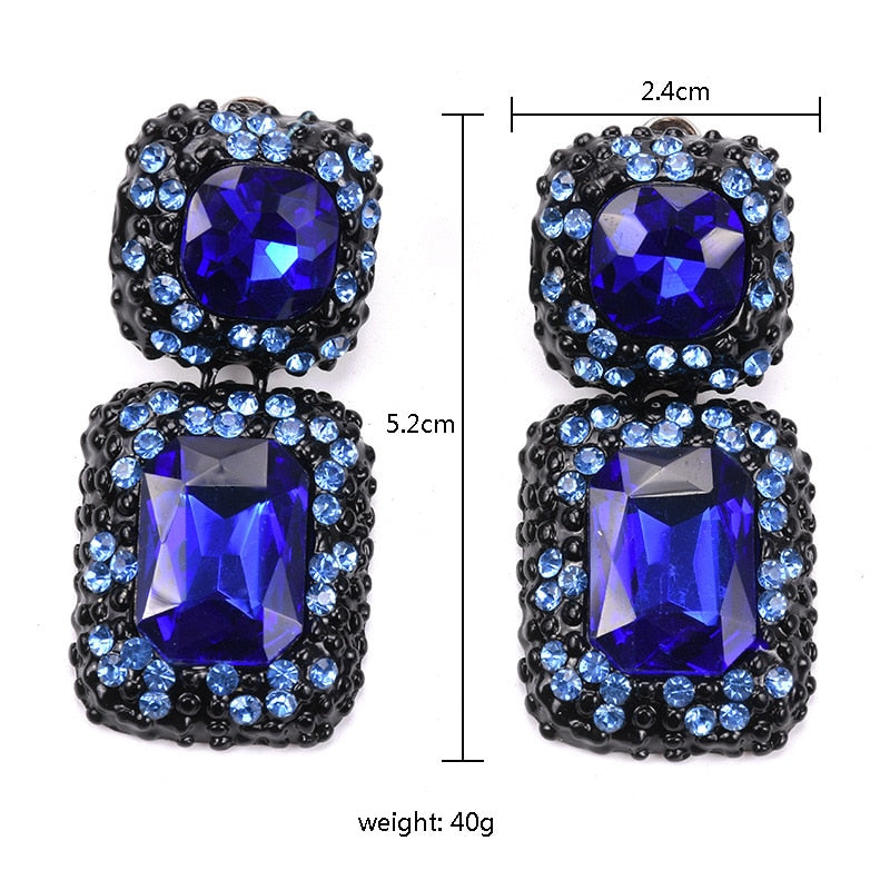 Size of earring Crystal Glass 