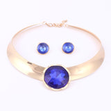 Blue pendant Crystal Jewelry Set