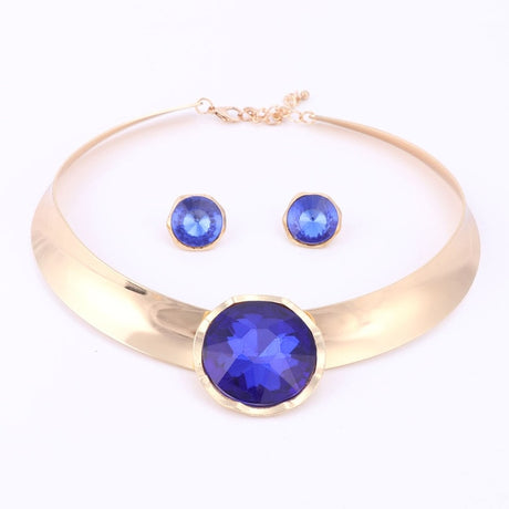 Blue pendant Crystal Jewelry Set