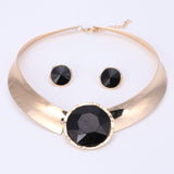 Black Crystal Jewelry Set