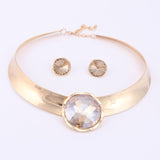 Silver Crystal Jewelry Set