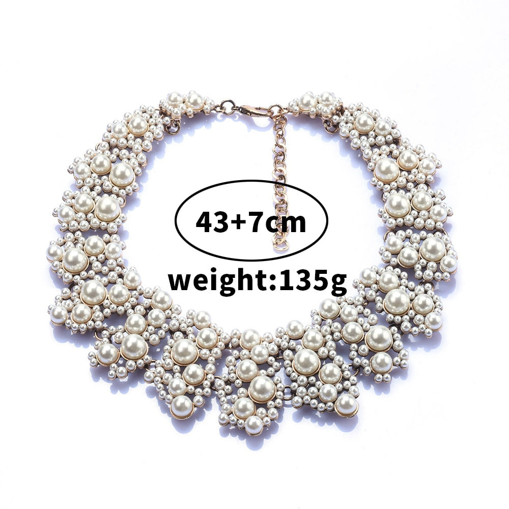 Size of Crystal Pearls Necklace