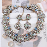 Blue white Crystal Rhinestone Necklace