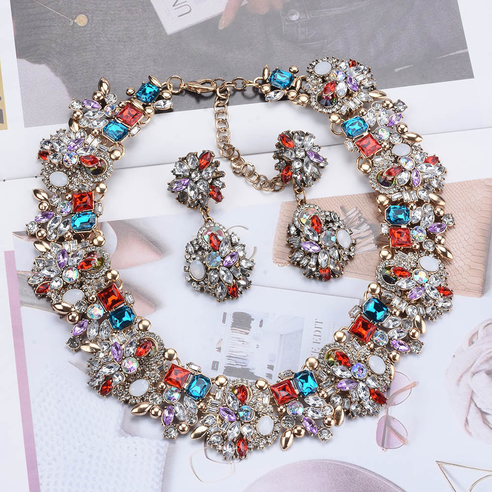Multicolor Crystal Rhinestone Necklace