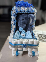 Custom Baby Boy Stroller Diaper Cake