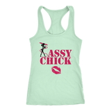 Sassy Chick Pink Lips Racerback Tank Top - Mint | Shop Sassy Chick