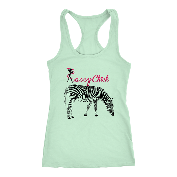 Zebra Chick Racerback Tank Top - Mint | Shop Sassy Chick