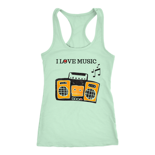 I Love House Music Racerback Tank Top - Mint | Shop Sassy Chick