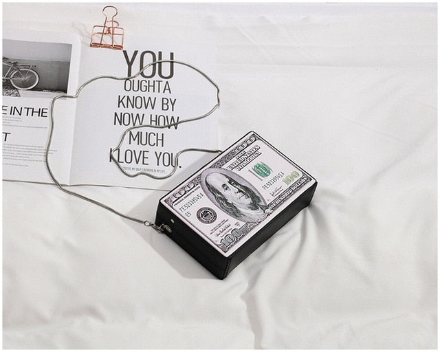 Dollar Pattern Clutch Bag
