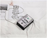 Dollar Pattern Clutch Bag