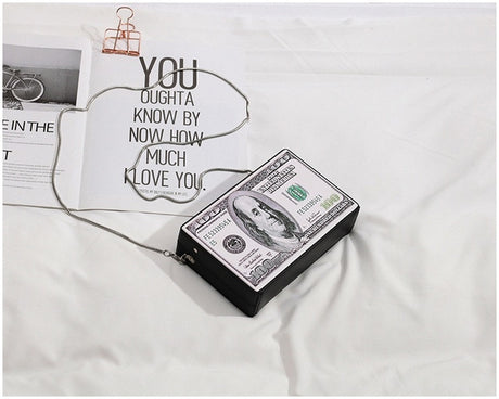 Dollar Pattern Clutch Bag