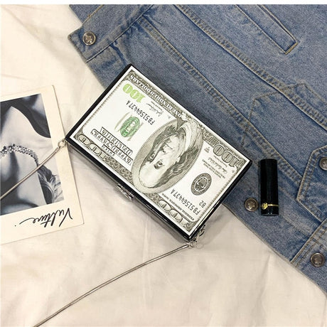 Dollar Pattern Clutch Bag 