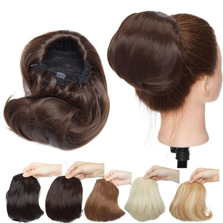 Collection of Drawstring Clip in Hair Bun Synthetic