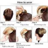 Drawstring Clip in Hair Bun Synthetic