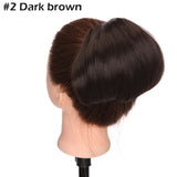 Dark Brown Drawstring Clip in Hair Bun Synthetic