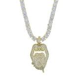 Gold Drip Lip Dollar Sign Necklace