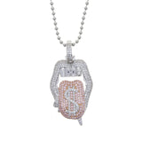 Silver Drip Lip Dollar Sign Necklace