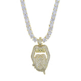 Gold Drip Lip Dollar Sign Necklace