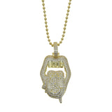 Gold Drip Lip Dollar Sign Necklace