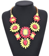 Red Yellow Ethnic Maxi Necklace