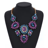 Purple Blue Ethnic Maxi Necklace