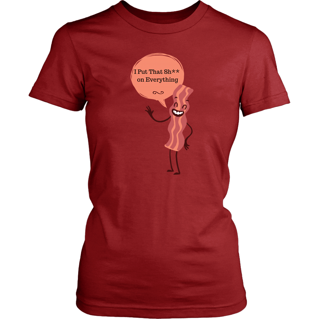 Bacon Women's Unisex T-Shirt - Red | Shop Sassy Chick