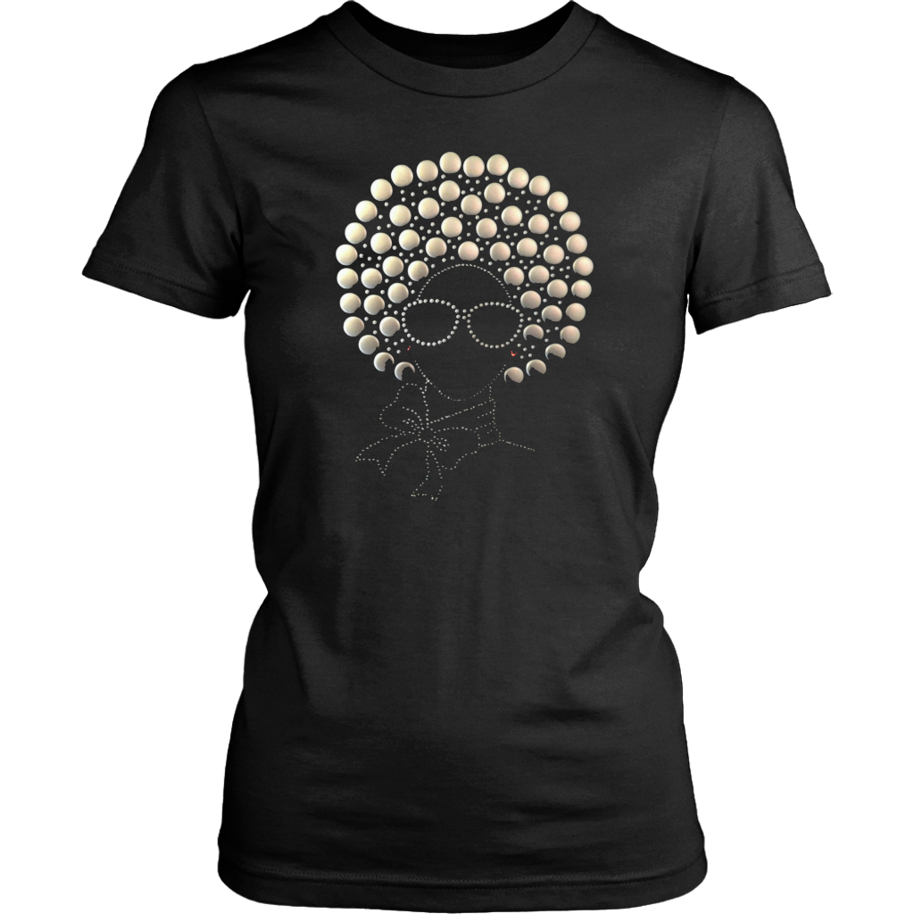 Button Afro Women's Unisex T-Shirt - Black | Shop Sassy Chick