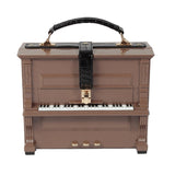Brown Grand Piano 3D Shape Handbag