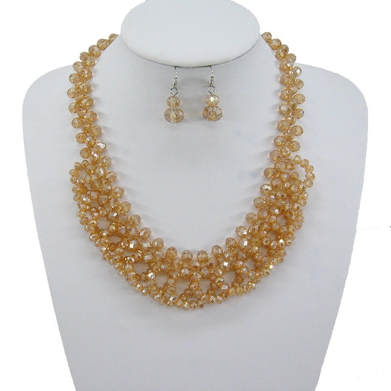Crystal Pure Bead Chain Vintage Necklace