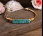 Natural Gold Line Turquoise Bangles