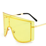 Oversized Women Blue Yellow Gradient Sunglasses