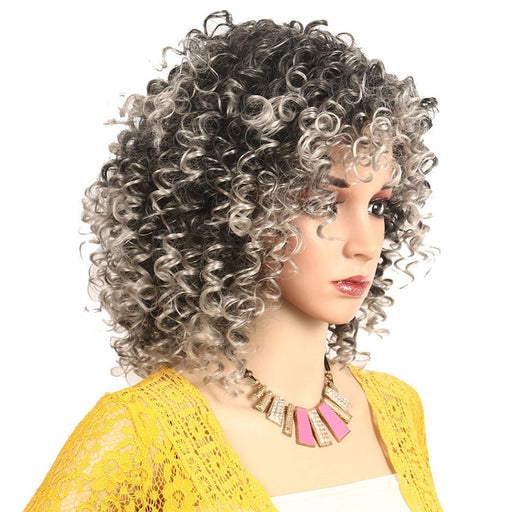 Afro Kinky Wig Synthetic Wig With Bangs