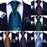 Peacock Pattern Silk Tie