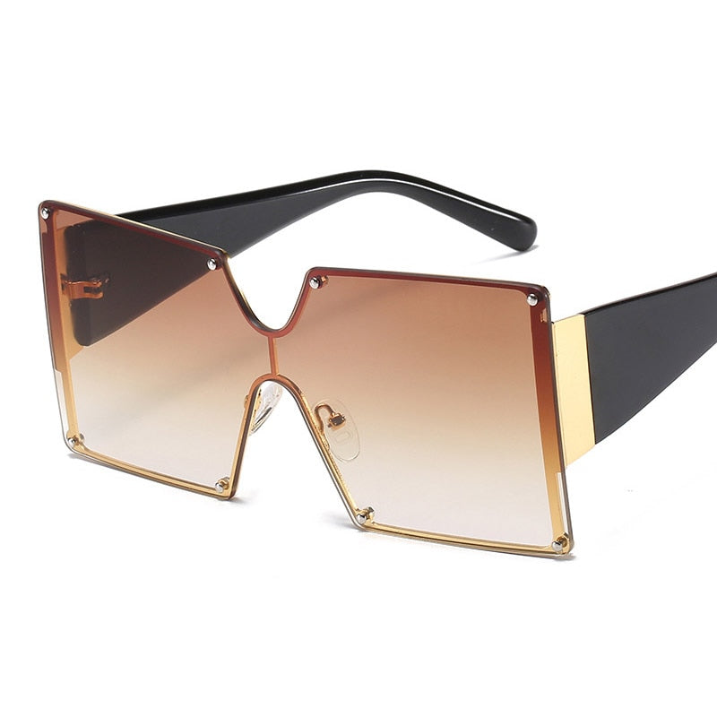 Luxury Oversized Rimless Square Sunglasses