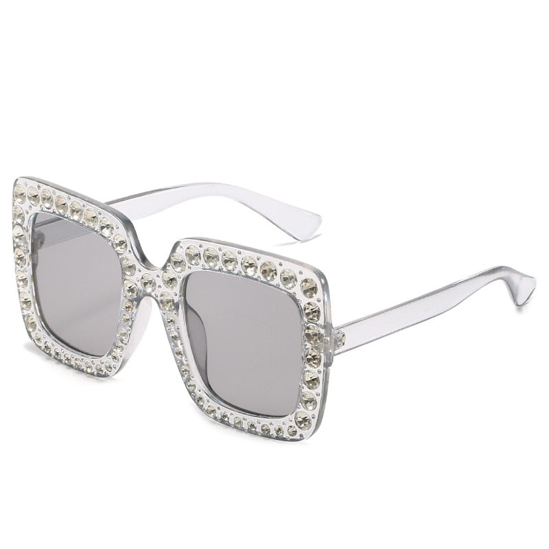 Oversized Rhinestones Crystal Square Diamond Sunglasses