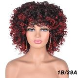 Short Hair Afro Kinky Curly Wigs With Bangs