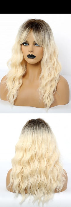 16 Inch Ombre Blonde Loose Curly Hair Wig