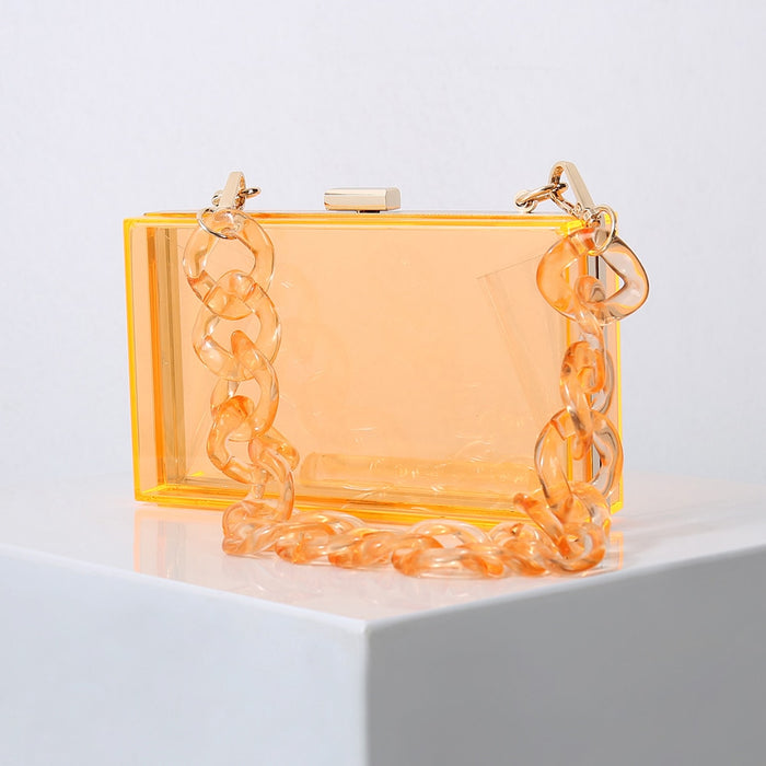 Candy Color Acrylic Jelly Clutch Purse