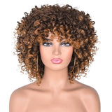 Short Hair Afro Kinky Curly Wigs With Bangs