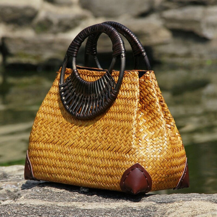 Bamboo Summer Beach Weave Bag — Shop Sassy Chick
