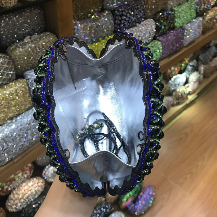 Peacock Luxury Crystal Diamond Clutch Bag