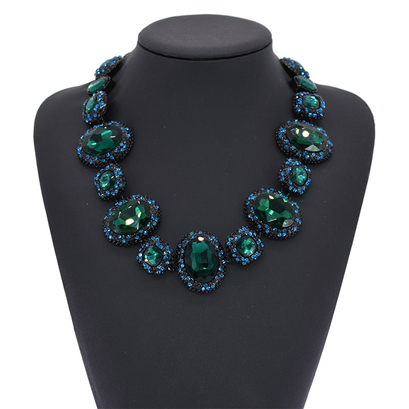 Crystal Gem Statement Choker Necklace