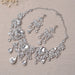 African Rhinestone Water Drop Necklace Set