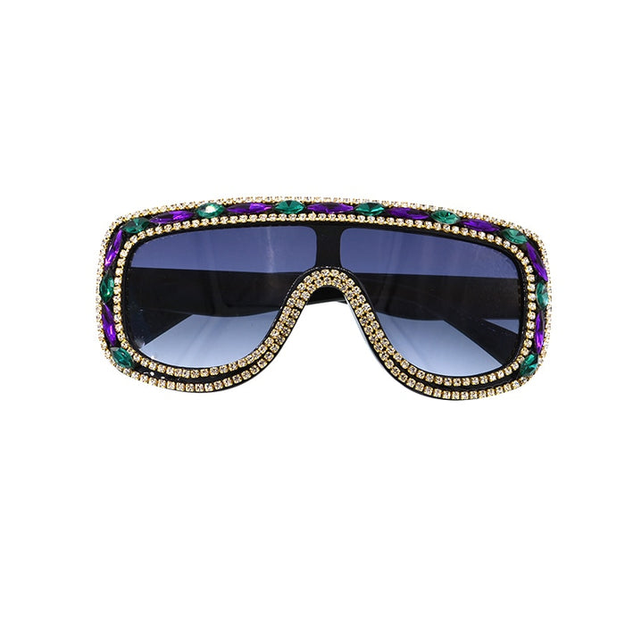 Charm Crystal Retro Square Sunglasses